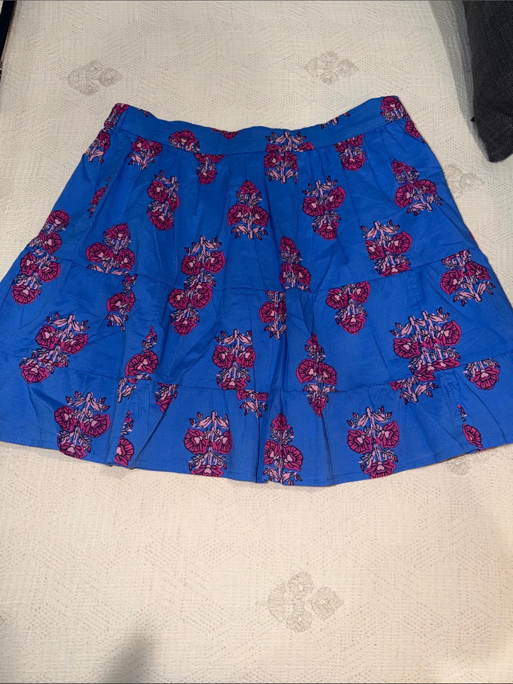 J. Crew Factory Blue Floral Skater Mini Skirt